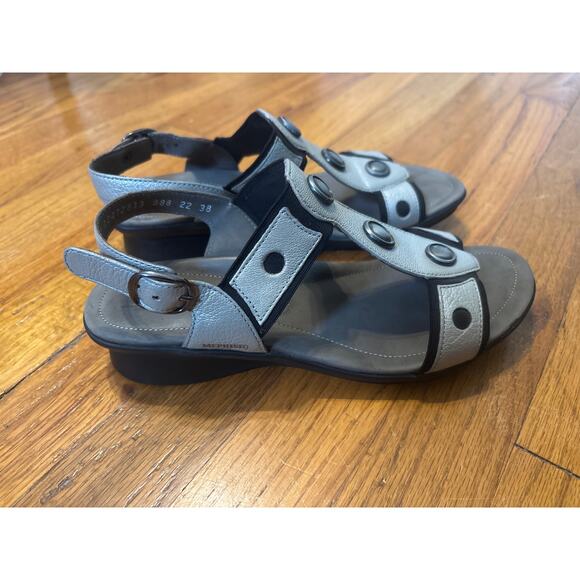Mephisto Adjustable Strap Sandal Steel Facette Metallic US 7 - Picture 2 of 7